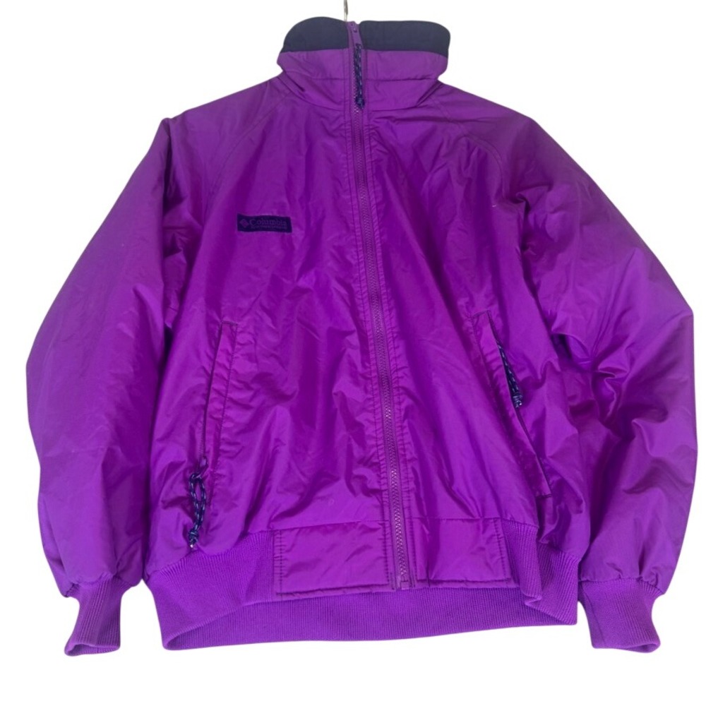 Columbia Sportswear Purple Bomber Jacket Fleece Lined Full Zip Women's M